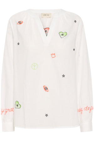 BLOUSE BRODERIES- CREAM- 10612428