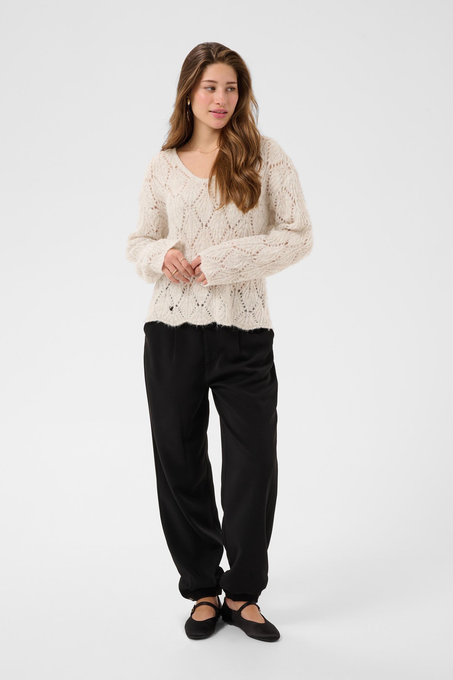 Chandail à mailles - Cream - 10615324