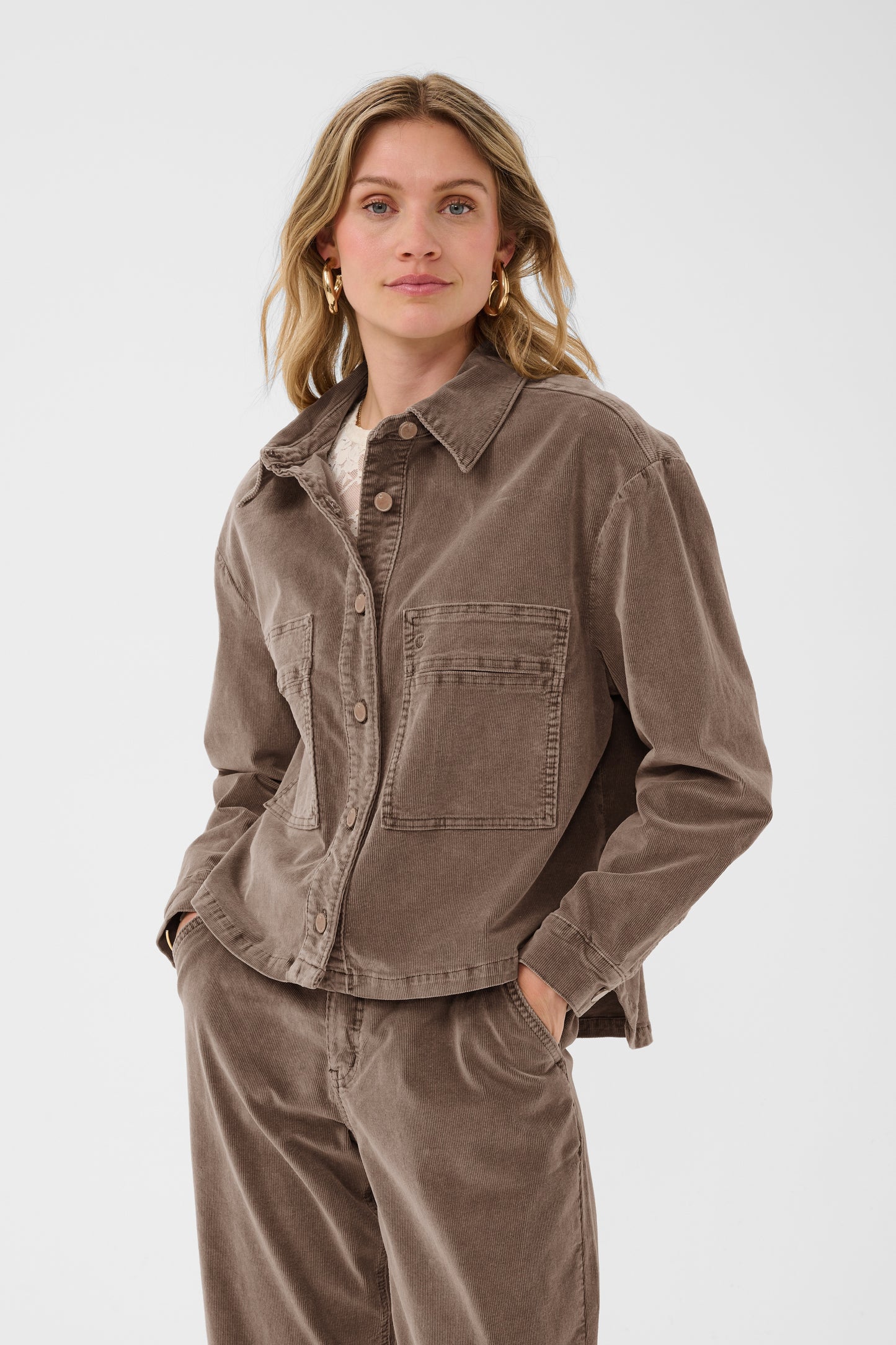 Chemise velours - Cream - 10615340