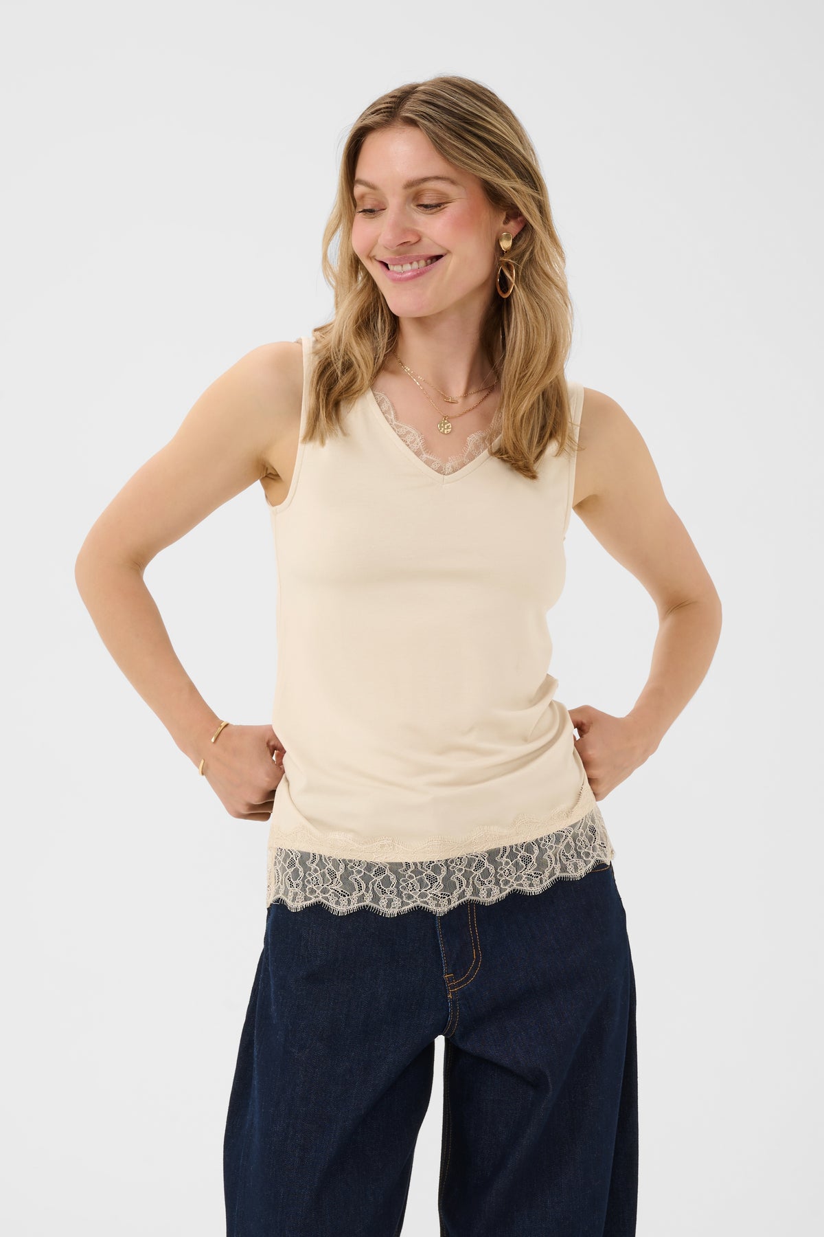 Camisole dentelle - Cream - 10615546