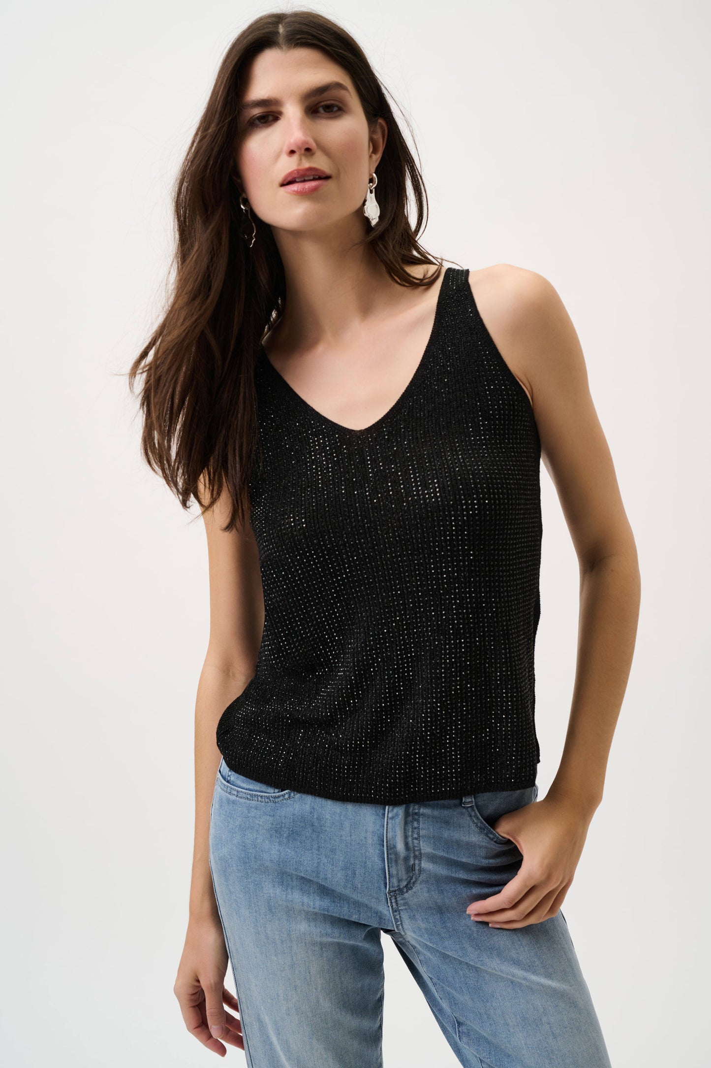 Camisole en tricot métallique avec strass - Joseph Ribkoff - 252915