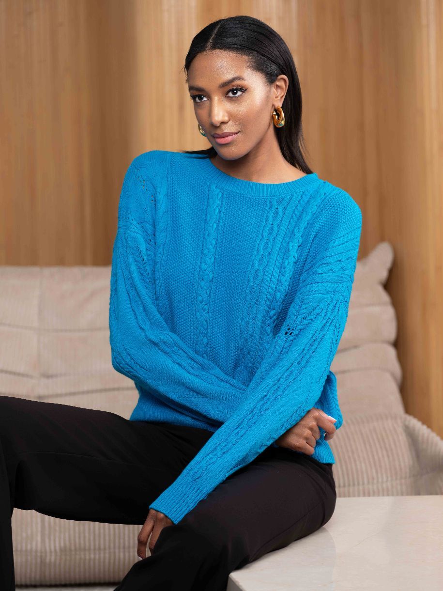 CHANDAIL TORSADE - ALISON SHERI - A46072 - 2 COULEURS