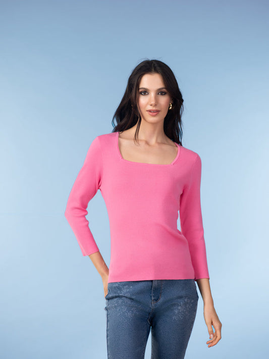 CHANDAIL COL CARRE - ALISON SHERI - A47047 - 3 Couleurs