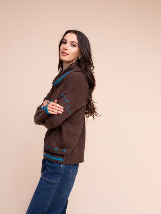 Chandail col baveux - Alison Sheri - A48175