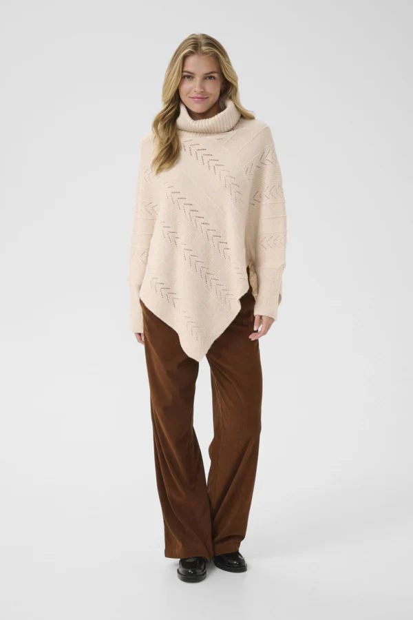 PONCHO COL ROULÉ - CREAM - 10612387