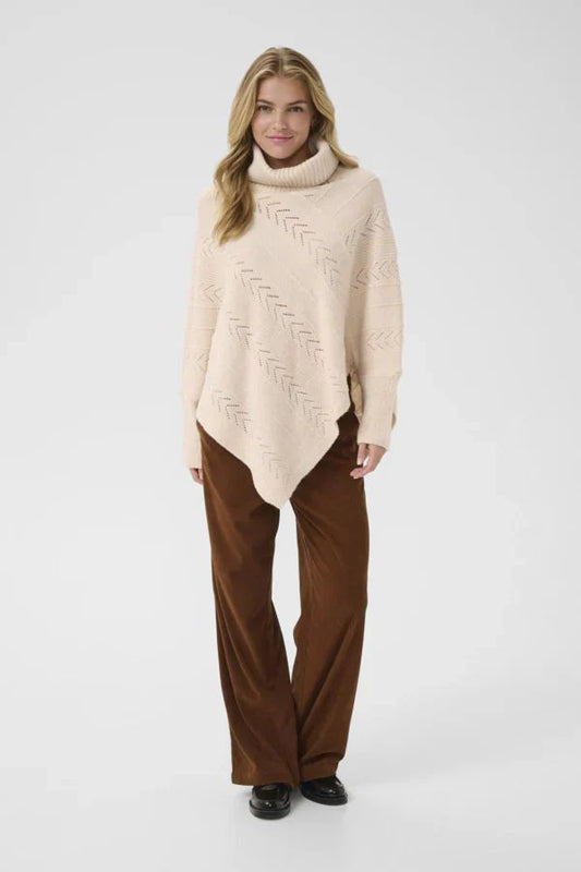 PONCHO COL ROULÉ - CREAM - 10612387