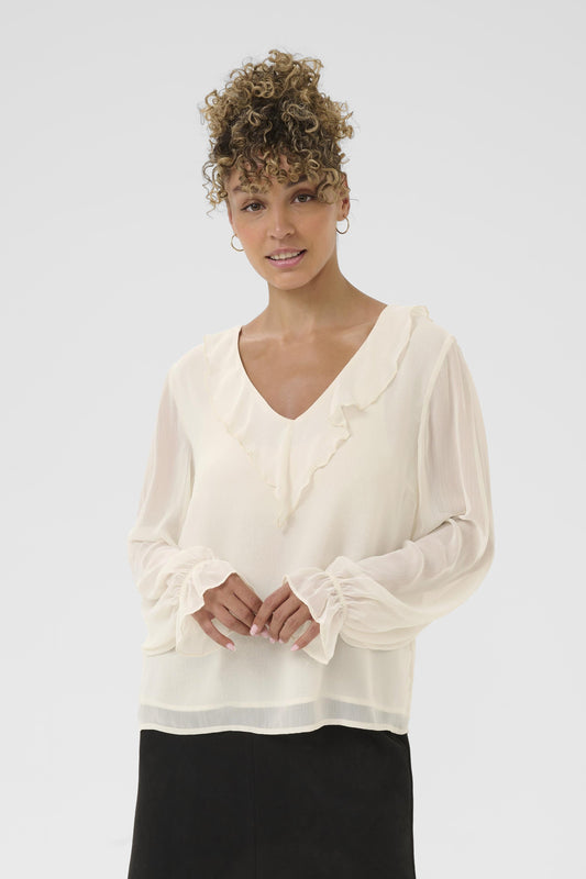 BLOUSE COL JABOT - CREAM - 10614486