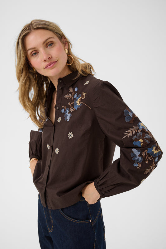 Chemise avec broderies - Cream - 10615302