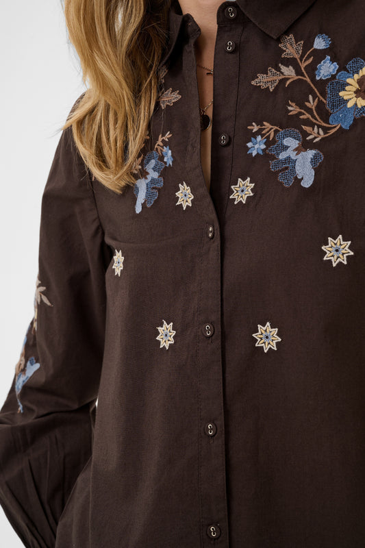 Chemise avec broderies - Cream - 10615302