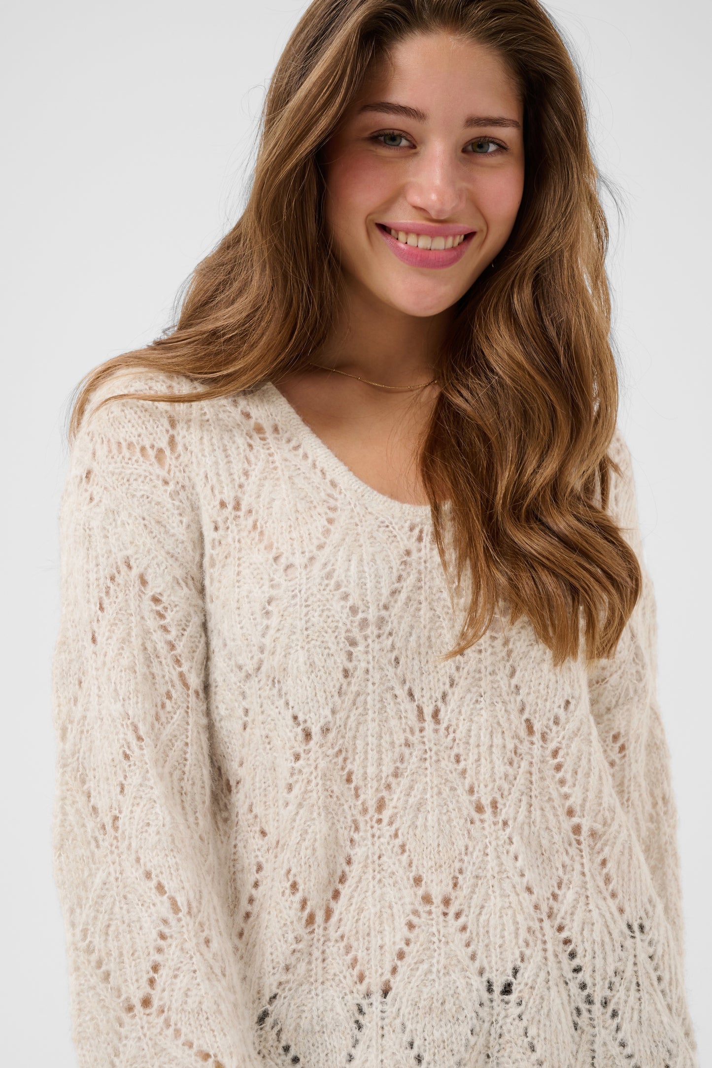 Chandail à mailles - Cream - 10615324