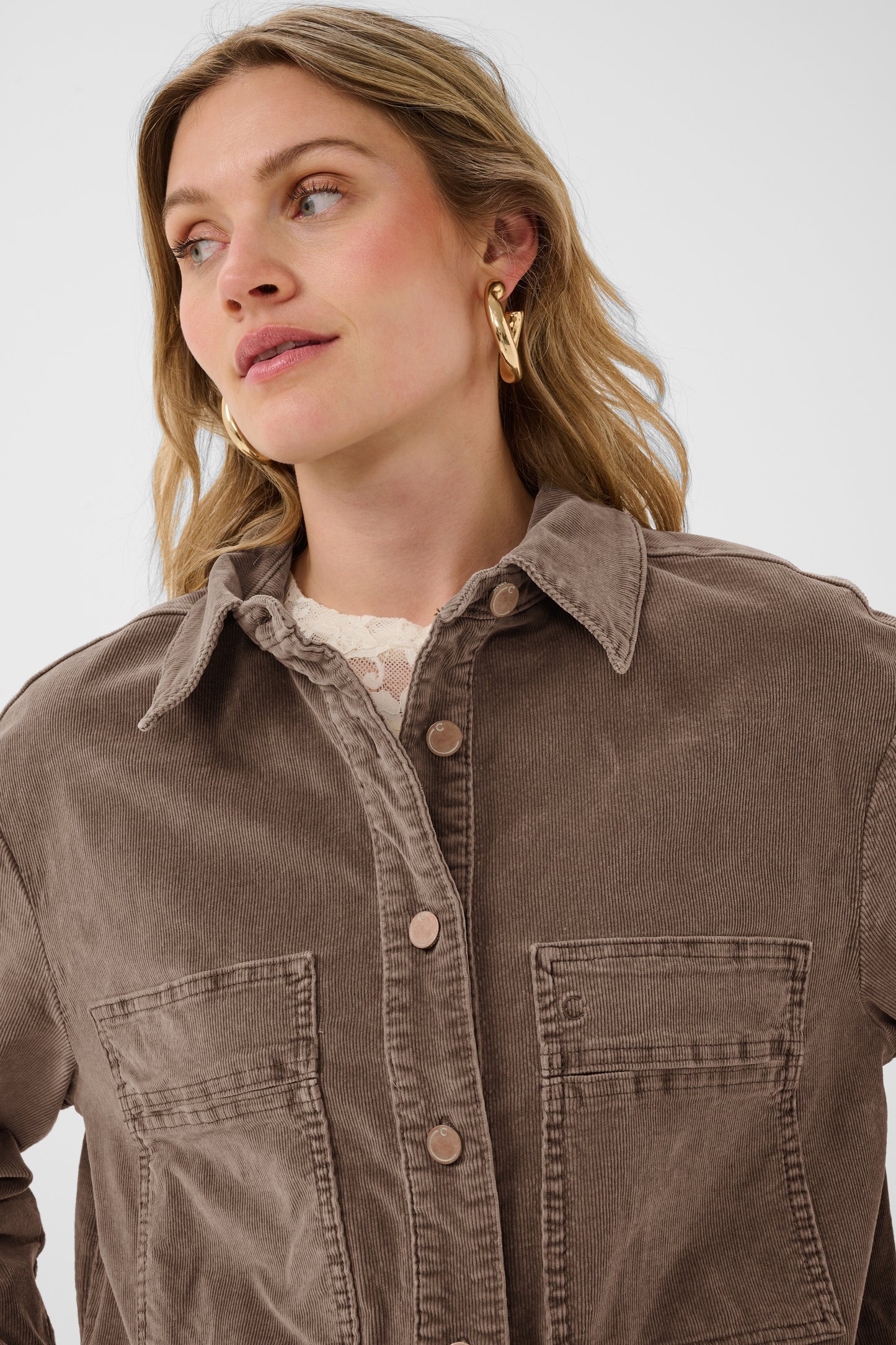 Chemise velours - Cream - 10615340