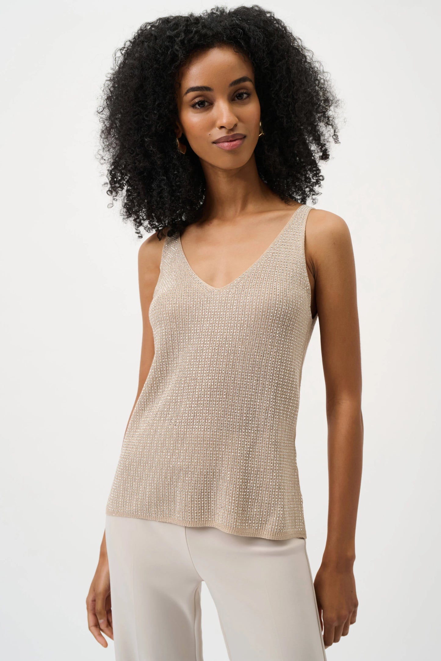 Camisole en tricot métallique avec strass - Joseph Ribkoff - 252915