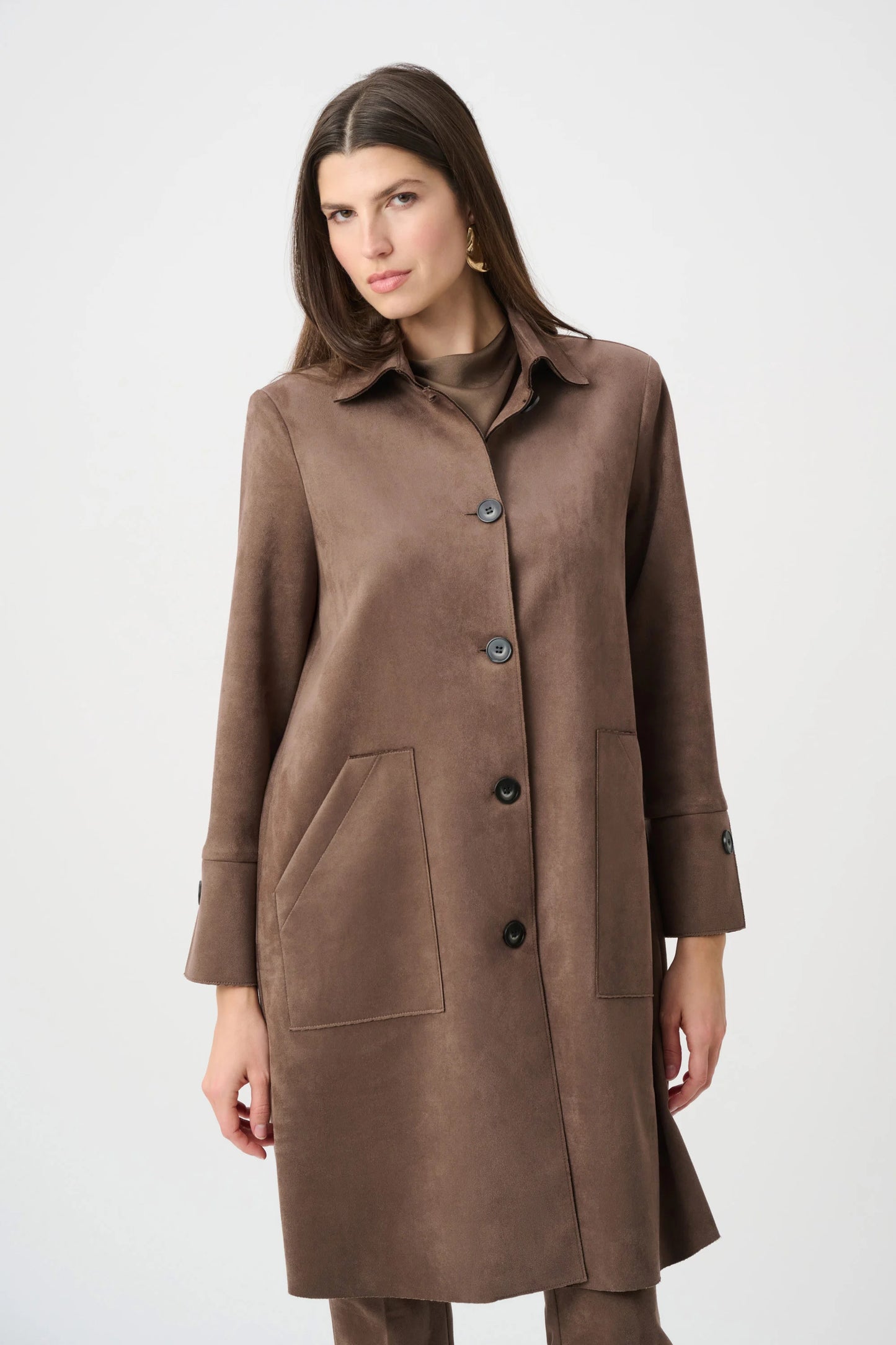 Manteau droit en faux suède scuba - Joseph Ribkoff - 263146