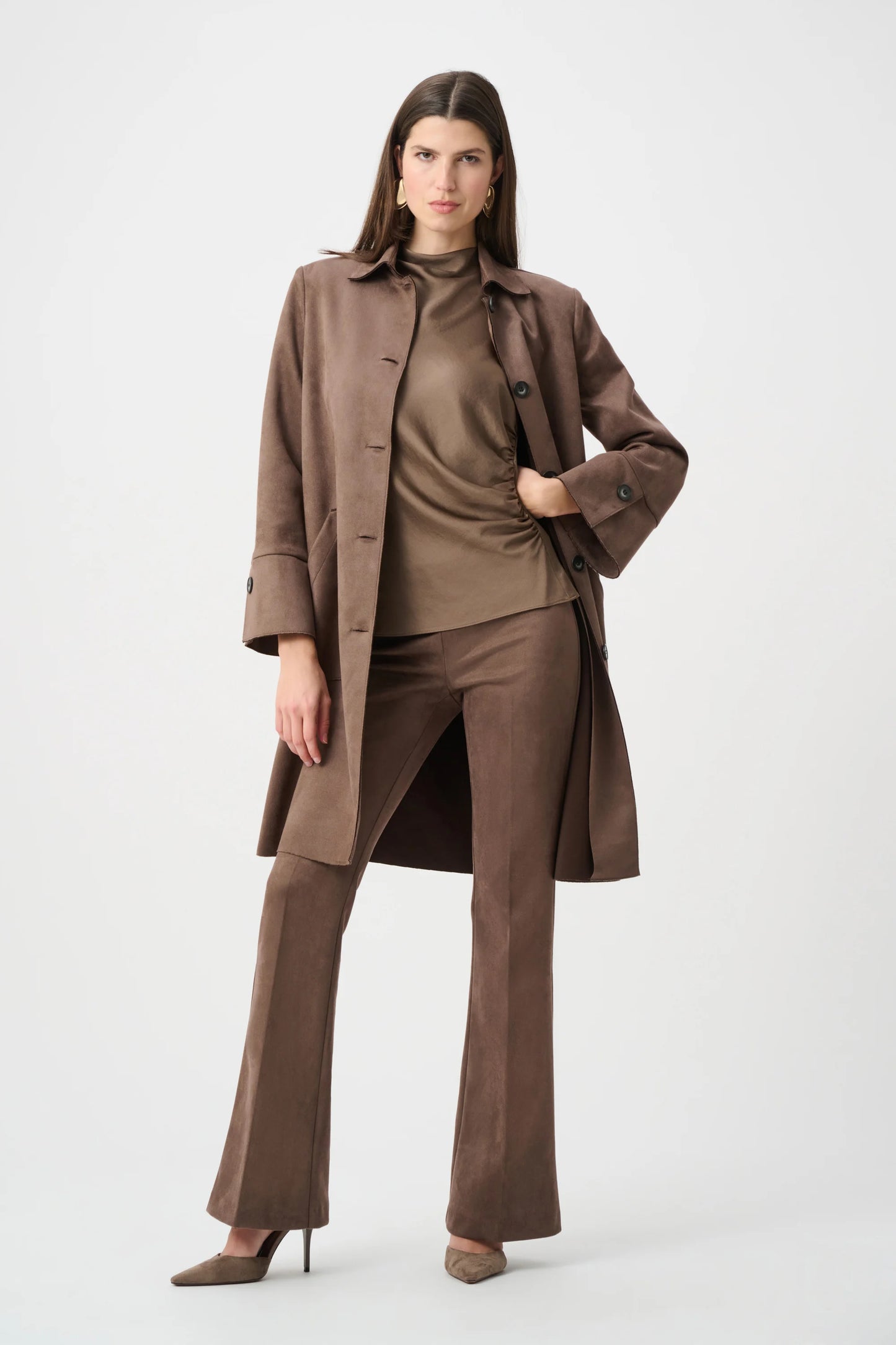 Manteau droit en faux suède scuba - Joseph Ribkoff - 263146
