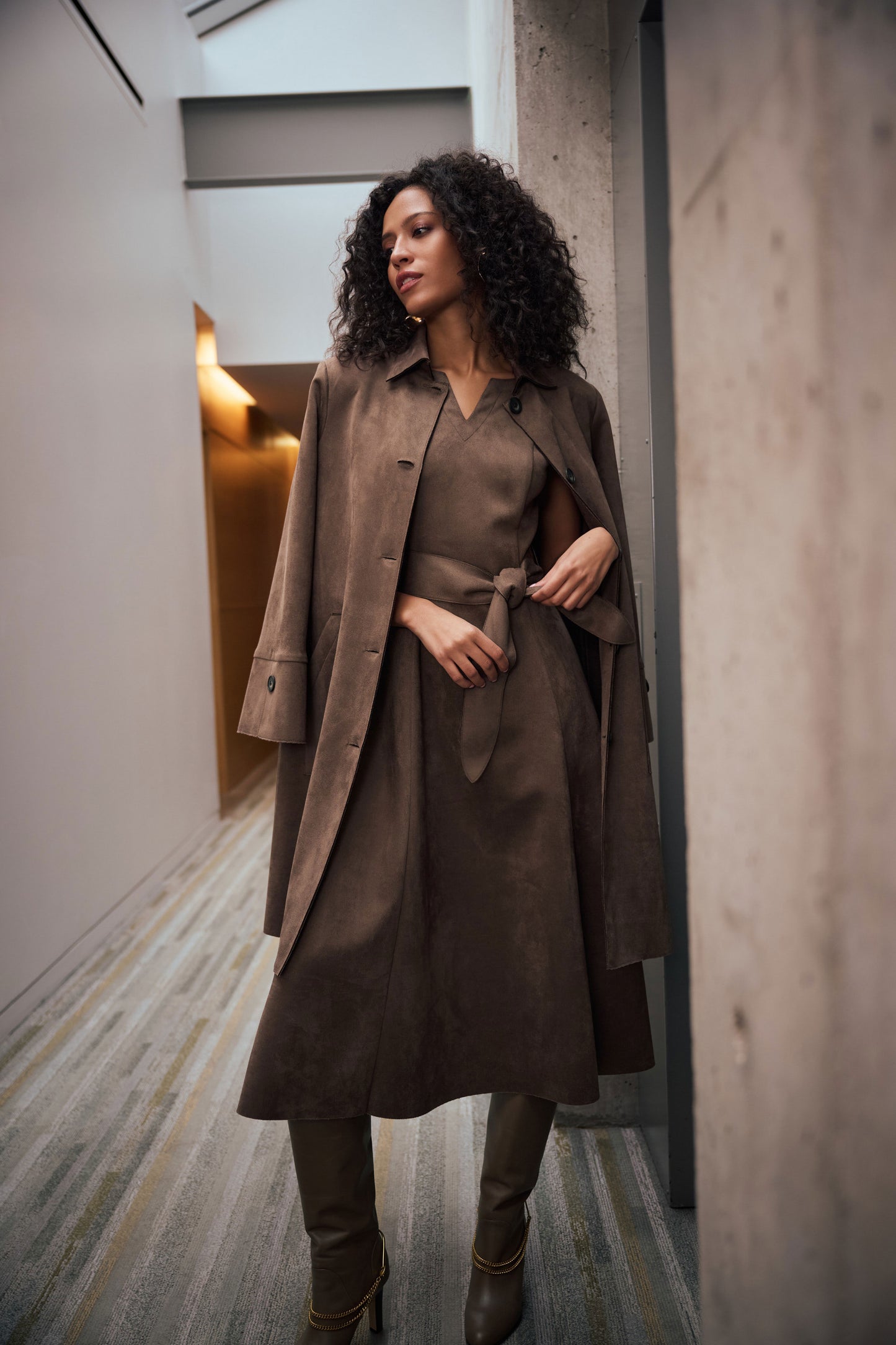 Manteau droit en faux suède scuba - Joseph Ribkoff - 263146