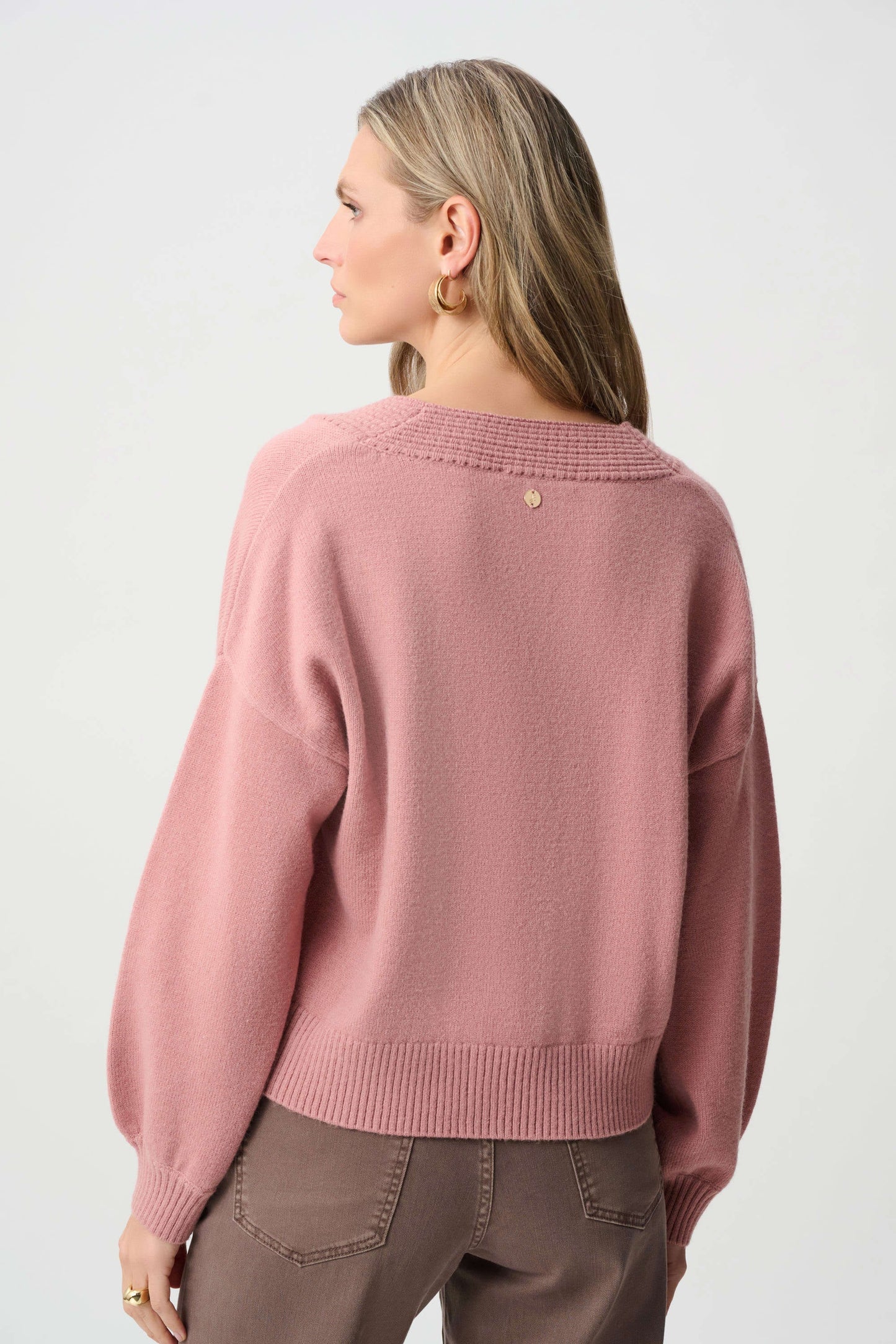 Cardigan en tricot brossé à encolure en V et coupe boxy - Joseph Ribkoff - 263952