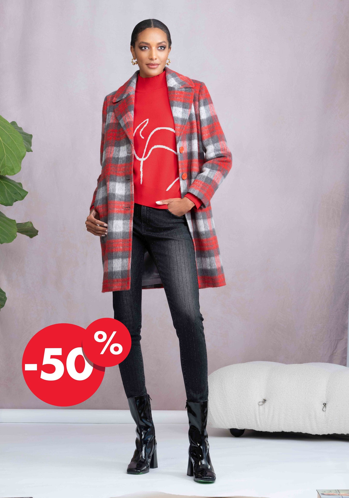MANTEAU CARREAUX - ALISON SHERI - A46498