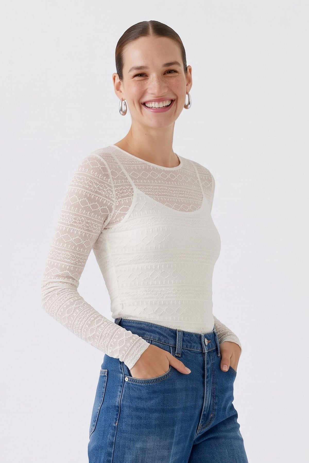 Chandail dentelle- Oui - 99899