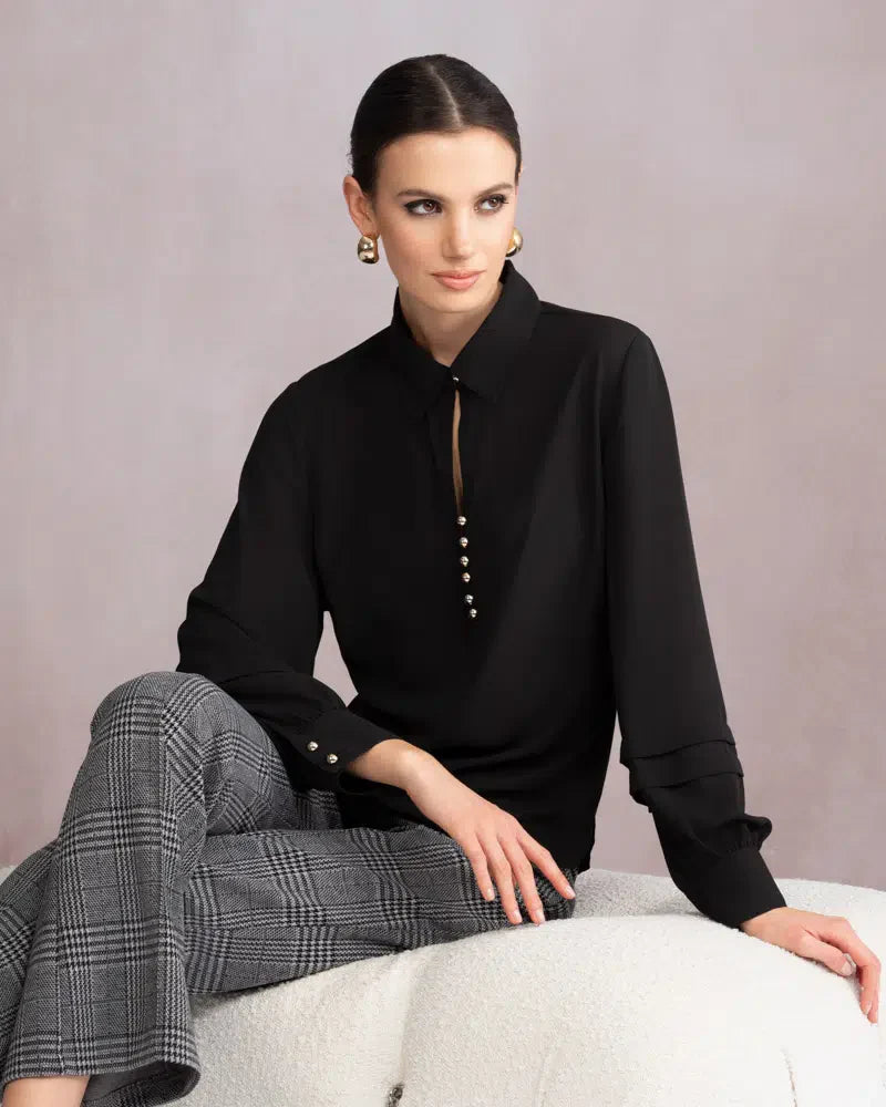 CHEMISE MANCHE LONGUE - ALISON SHERI - A46247 - 2 COULEURS