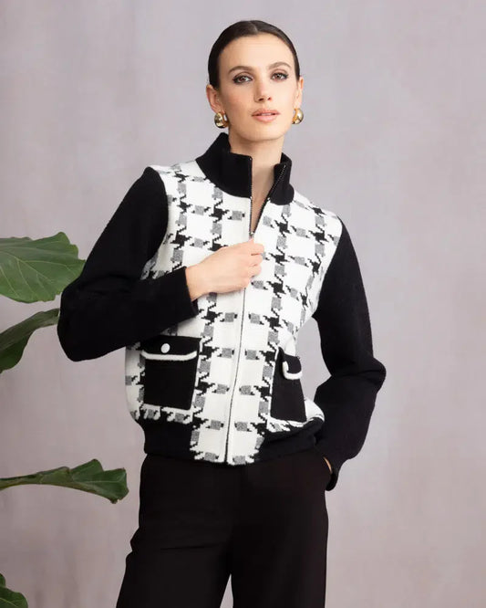CARDIGAN PIED DE COQ - ALISON SHERI - A46350