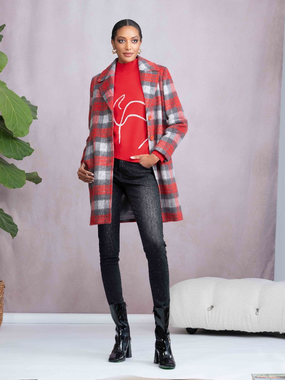MANTEAU CARREAUX - ALISON SHERI - A46498