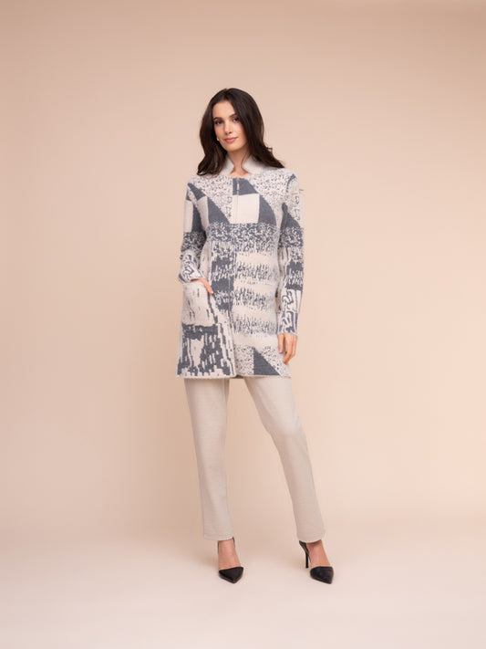 Cardigan long fermeture éclair - Alison Sheri - A 48020