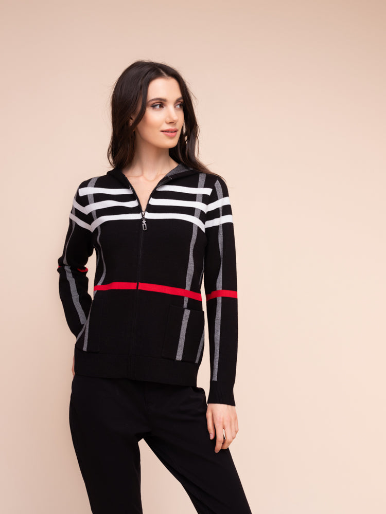 Veste à capuche fermeture Éclair modèle A48063