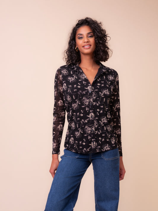 Blouse florale transparente - Alison Sheri - A48073