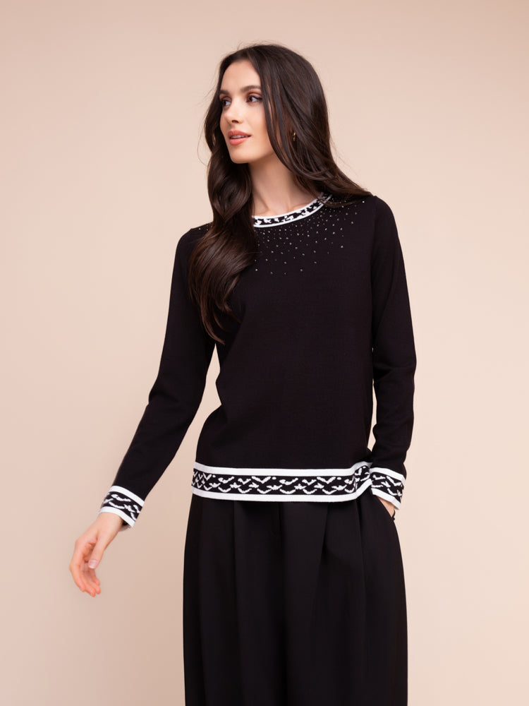 Chandail col rond classique - Alison Sheri - A48385