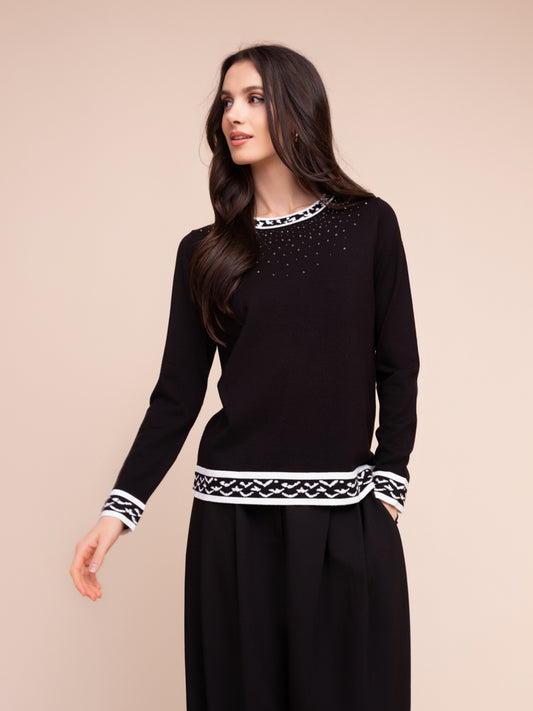 Chandail col rond classique - Alison Sheri - A48385