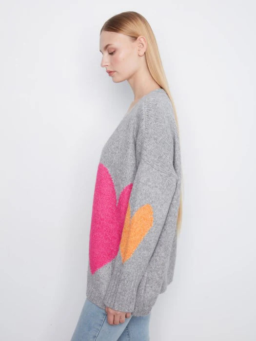 Cardigan long avec cœurs - Charlie B - C2168