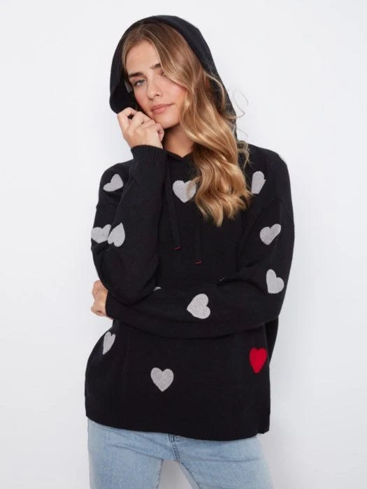 Chandail Capuchon avec Coeur - Charlie B - C2436YR