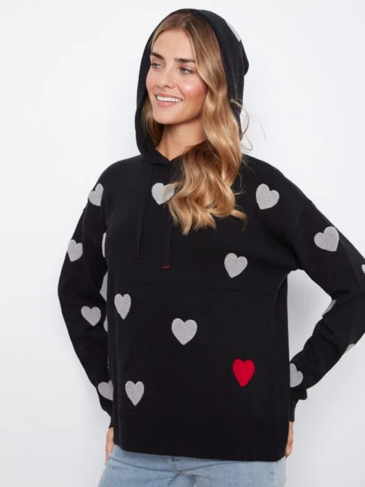 Chandail Capuchon avec Coeur - Charlie B - C2436YR
