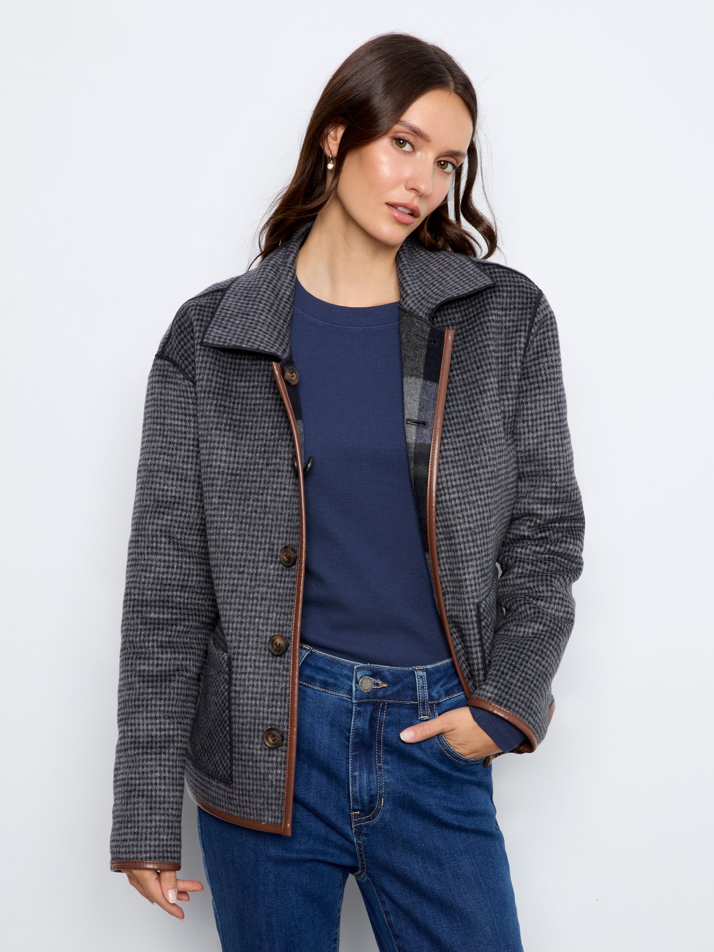 Veste réversible à carreaux - Charlie B - C6185YB