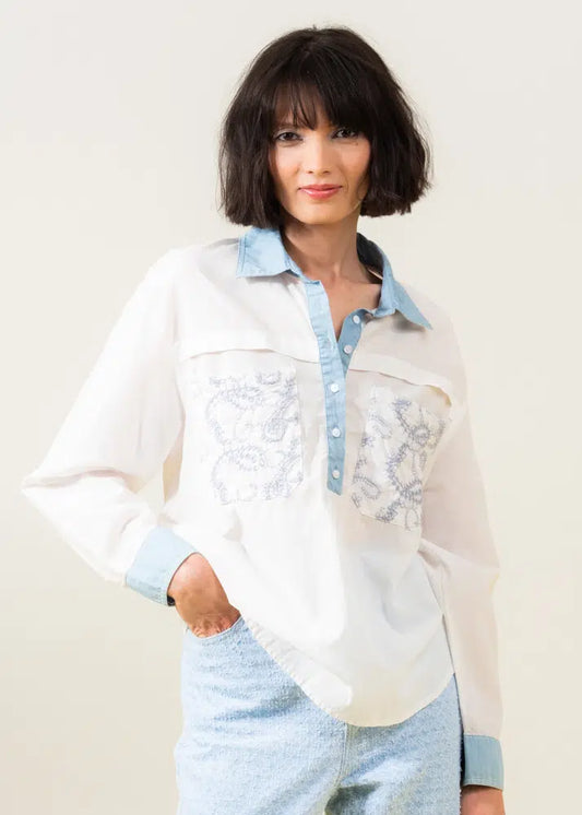 CHEMISE BRODERIE - ELENA WANG - EW34081