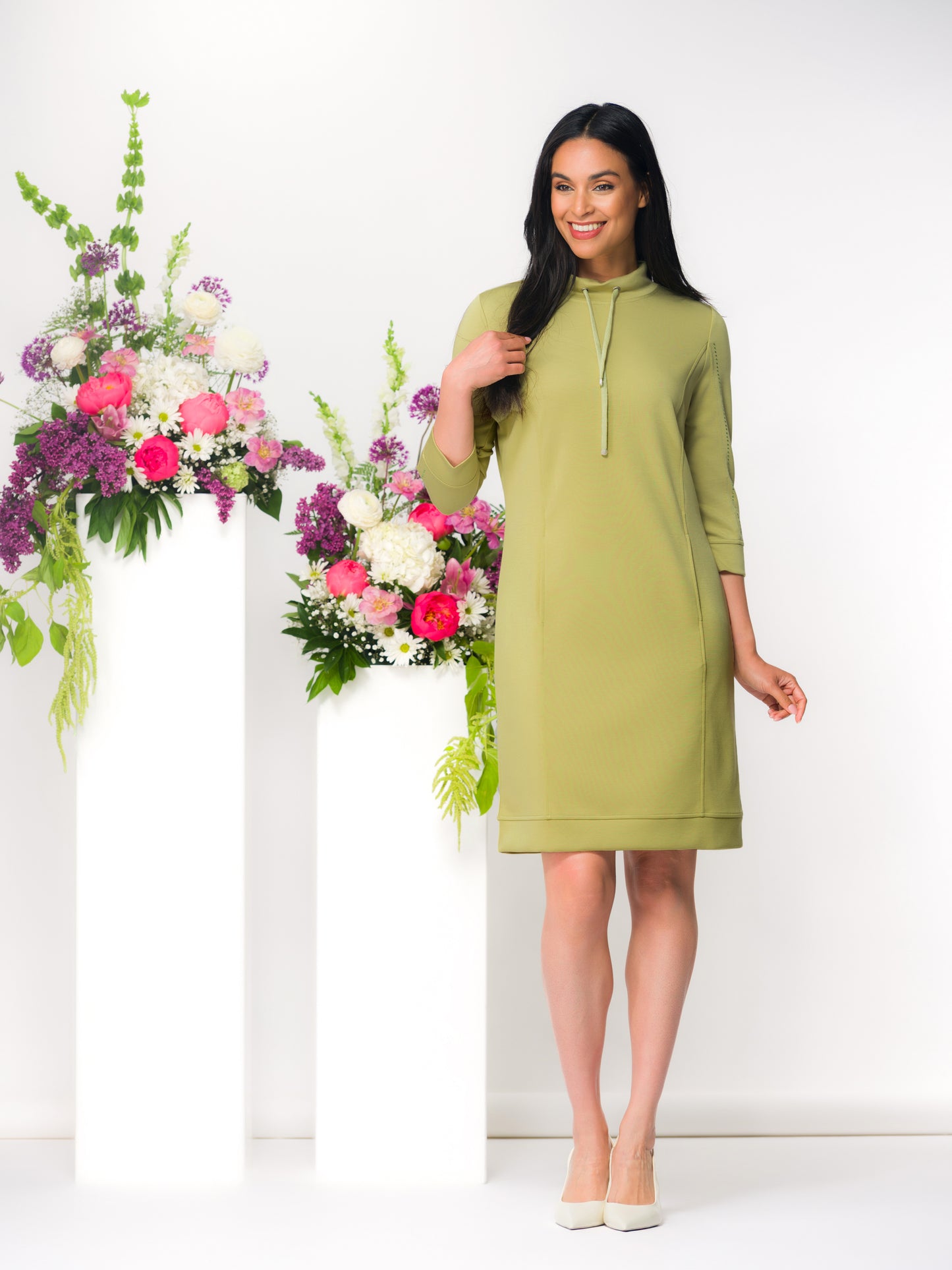 ROBE DROITE - ELENA WANG - EW36005 - 3 COULEURS