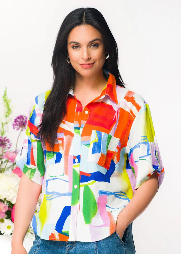 BLOUSE IMPRIMÉ - ELENA WANG - EW36102