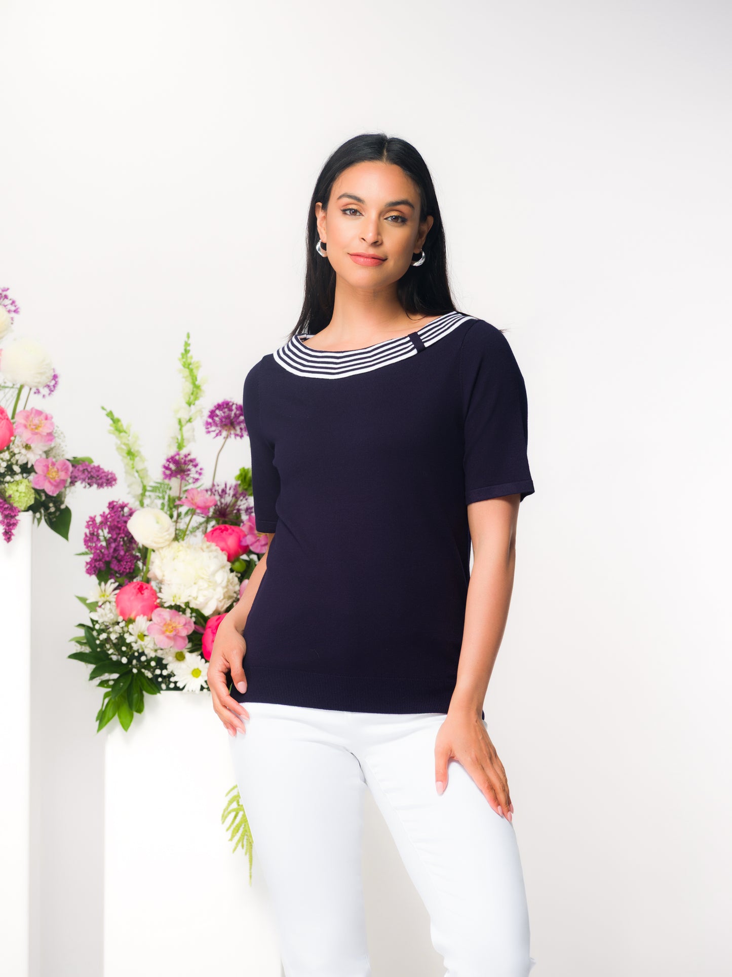 T-SHIRT COL BATEAU - ELENA WANG - EW36293