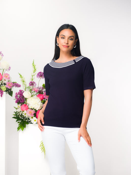 T-SHIRT COL BATEAU - ELENA WANG - EW36293