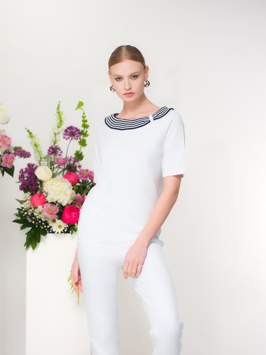 T-SHIRT COL BATEAU - ELENA WANG - EW36293