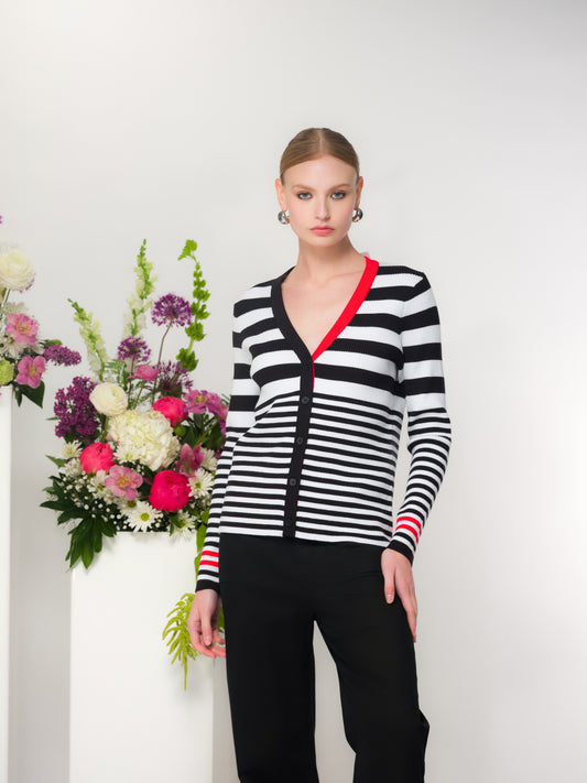 CARDIGAN RAYURES - ELENA WANG - EW36338