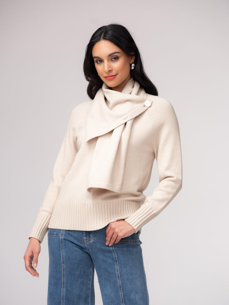 Chandail avec foulard-écharpe amovible - Élena Wang - EW37022